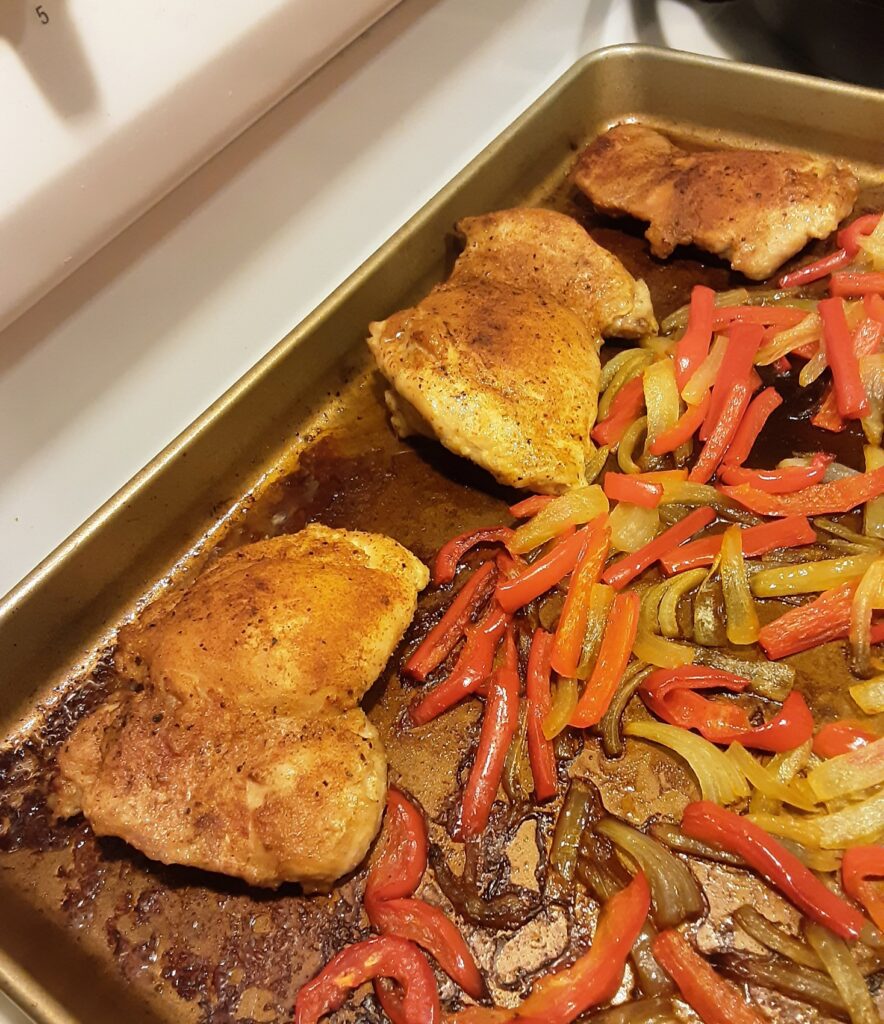 Sheet pan with chicken and veggies