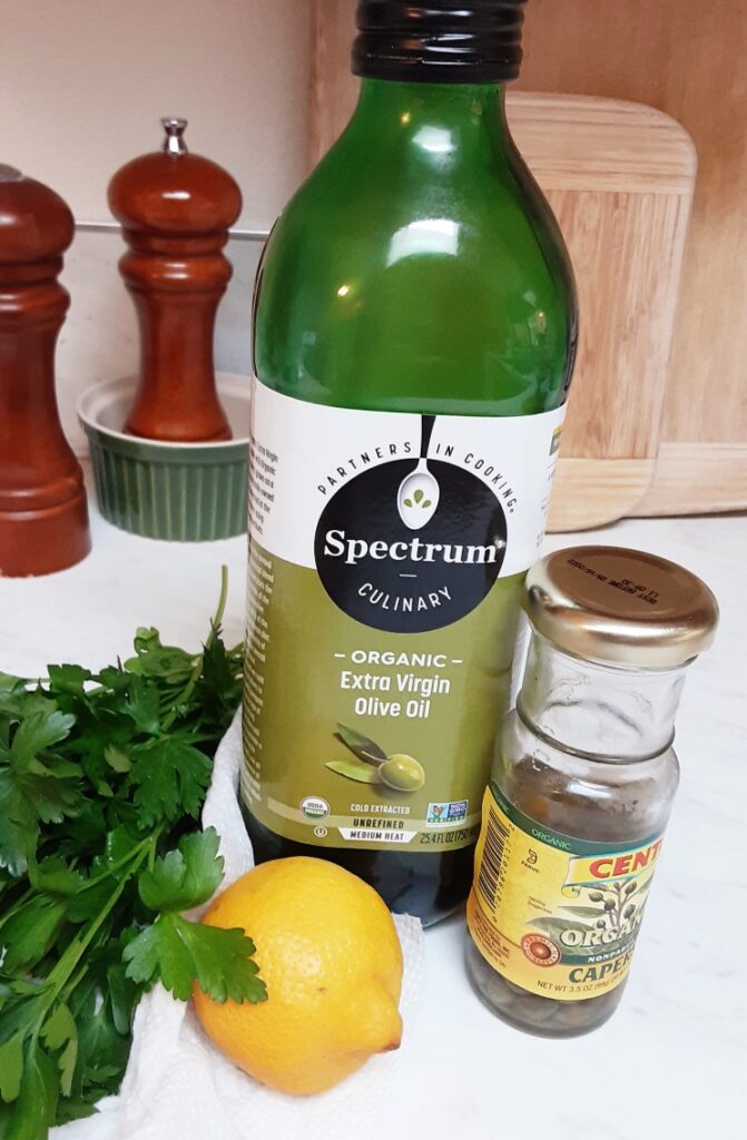 ingredients for lemon-caper dressing