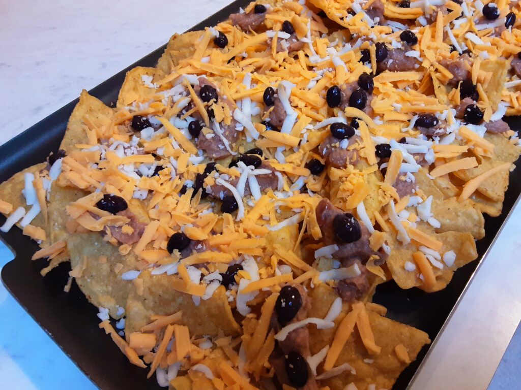 Nachos on a griddle pan