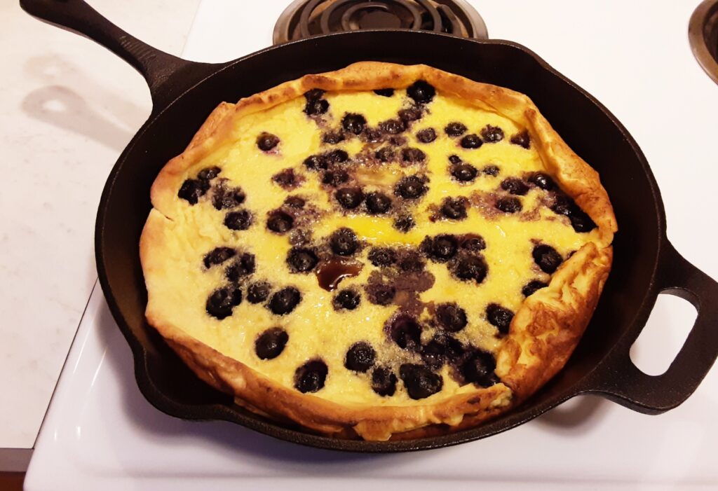 German pancake with blueberries