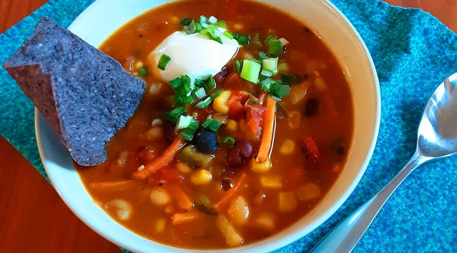 Bowl of veggie chili